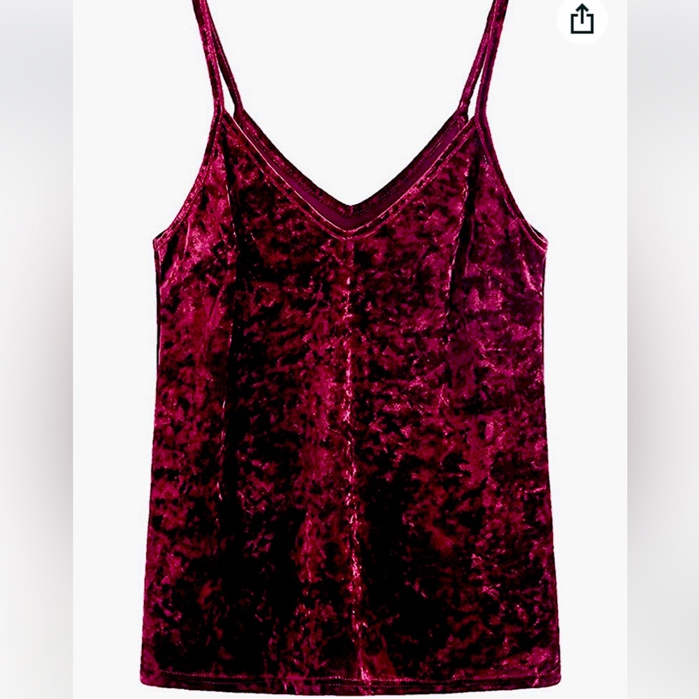 Crushed Velvet Camisole in Burgundy – Size S
